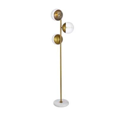 Mid-century Modern Clear Glass 3-light Floor Lamp