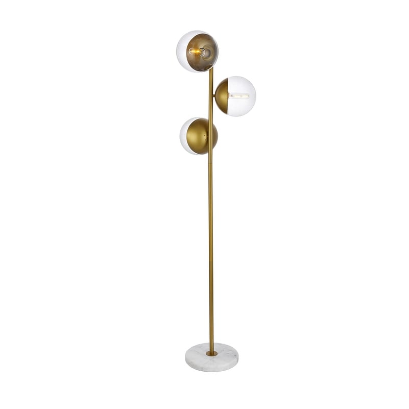Mid-century Modern Clear Glass 3-light Floor Lamp