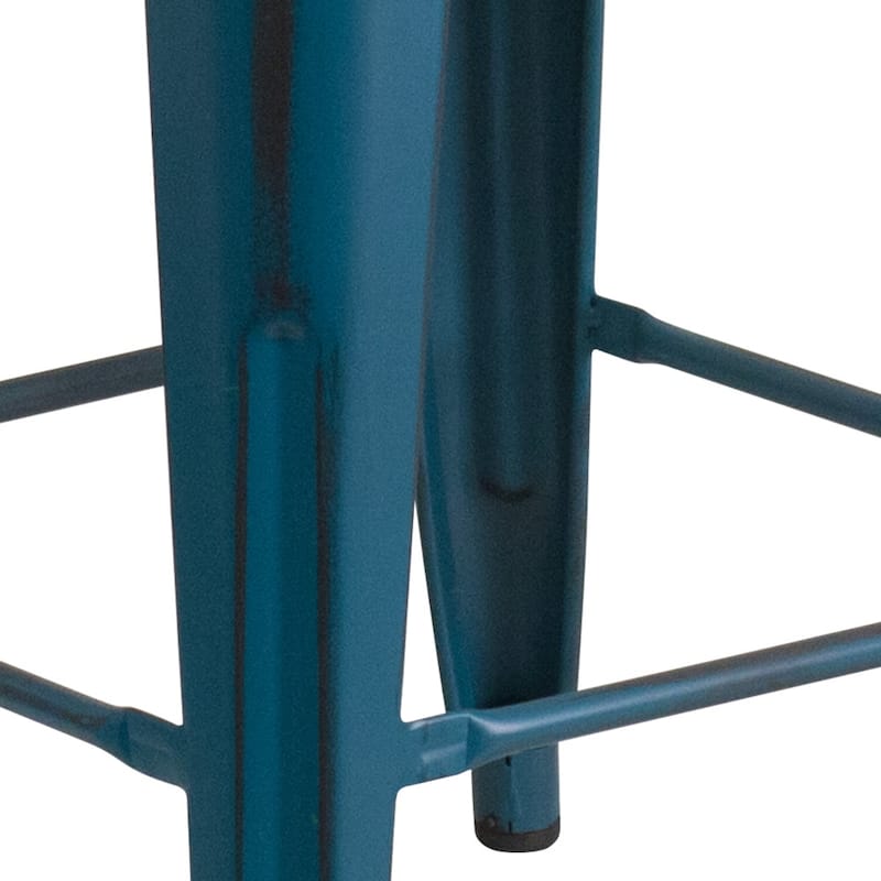 4 Pack 24" High Backless Distressed Metal Indoor-Outdoor Counter Height Stool