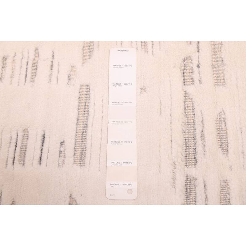 ECARPETGALLERY Hand Loomed Elysian Cream Wool Rug - 7'11 x 9'10