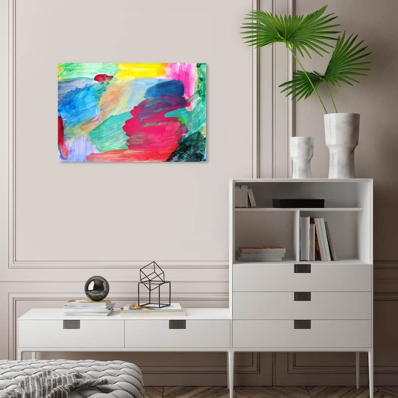 Wynwood Studio Canvas Abstract Fireworks Reflection I Blue and Modern & Contemporary Wall Art Canvas Print - 16 x 24