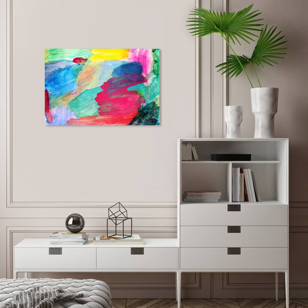 Wynwood Studio Canvas Abstract Fireworks Reflection I Blue and Modern & Contemporary Wall Art Canvas Print