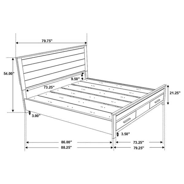 dimension image slide 5 of 6, Woodmont Farmhouse Storage Bed Rustic Golden Brown