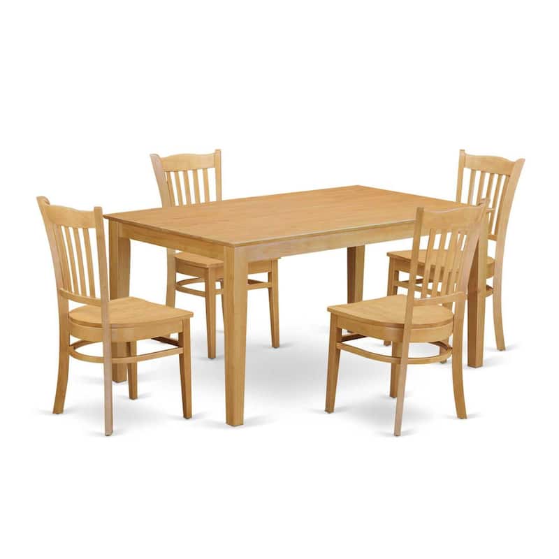 Small Dining Table Set for 6 - Capri Style Rectangular Table & Chairs - Elegant Kitchen Dining Room Furniture