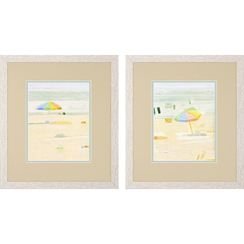 Abstract Umbrella S/2 Framed Art Under Glass