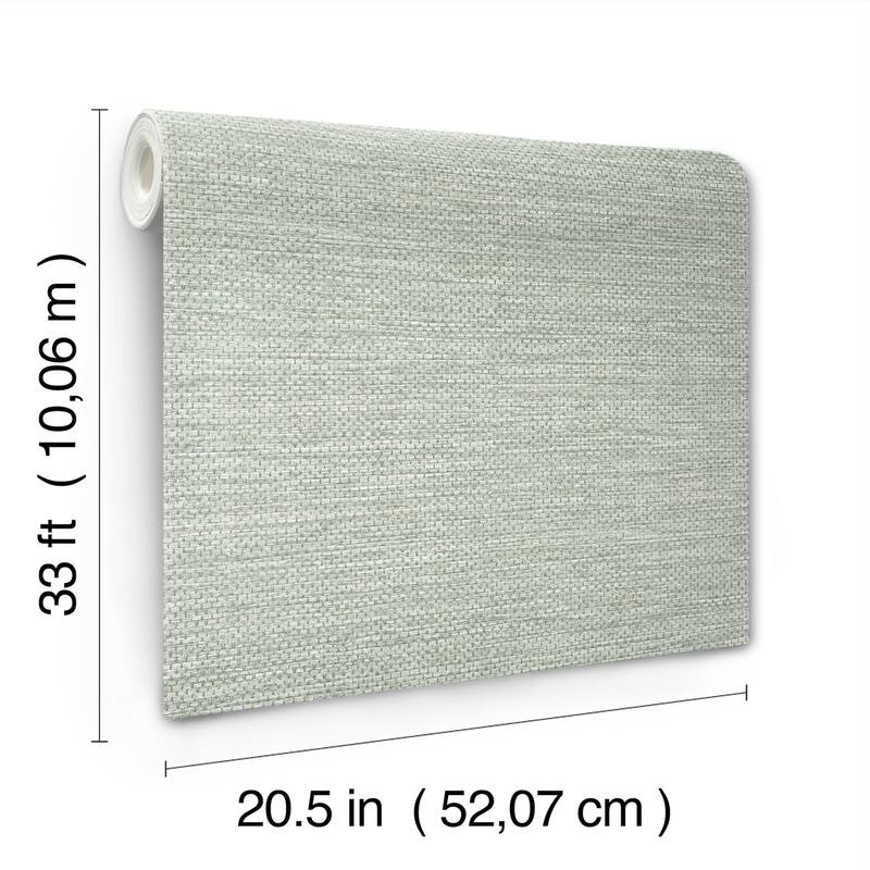 A-Street Prints Malin Seafoam Faux Grasscloth Wallpaper