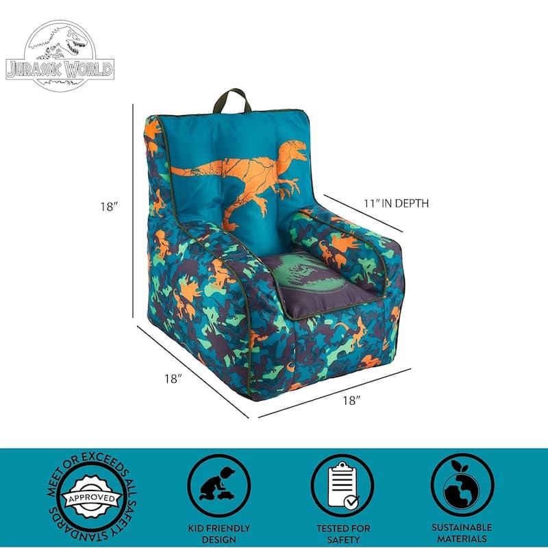 Jurassic World Kids Bean Bag Chair with Carry Handle
