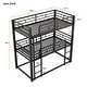 preview thumbnail 4 of 6, Black Twin Metal Triple Bunk Bed with Ladder & Fence