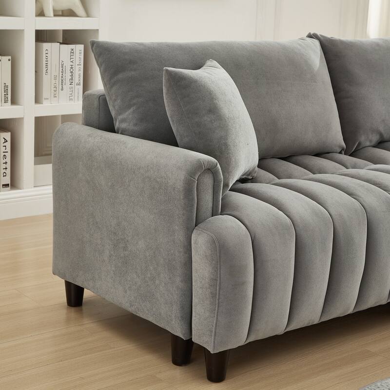 Futon Loveseat Couch Convertible into Sleeper Sofa Bed with Hidden Storage and Adjustable Backrest, Modern Loveseat Sleeper