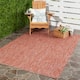 SAFAVIEH Courtyard Marolyn Indoor/ Outdoor Waterproof Patio Backyard Rug - 4' x 5'7" - Red/Red