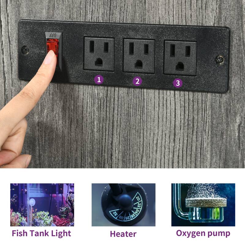 Aquarium Stand Cabinet 40-50/55-75 Gallon Fish Tank Stand with Power Outlets