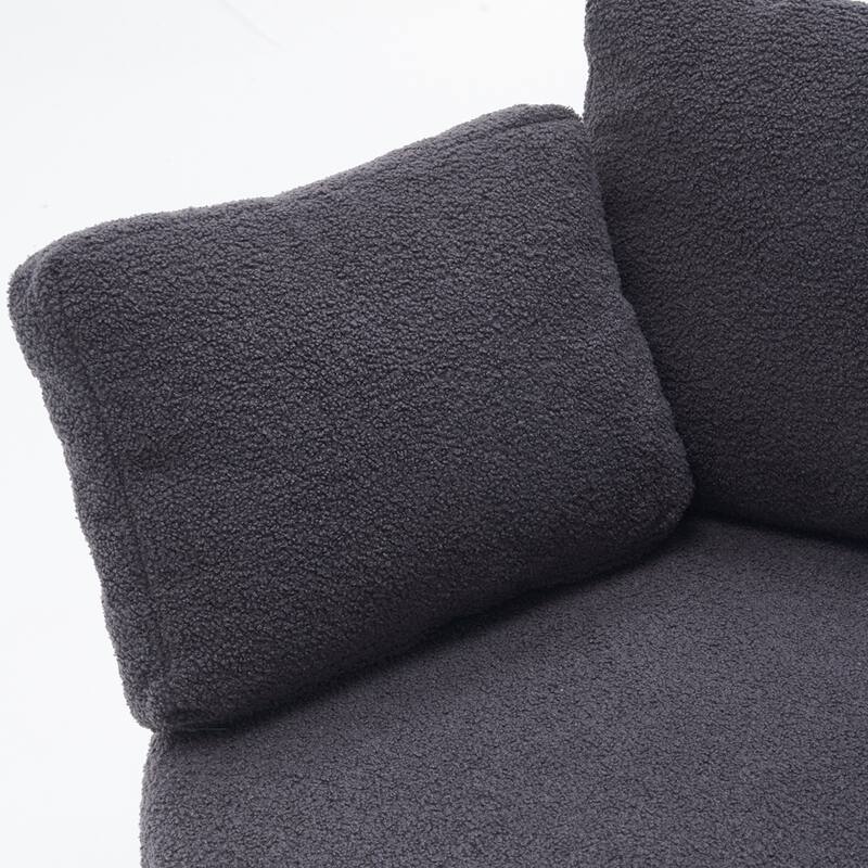 Teddy Fabric Swivel Storage Chair With Back Cushion