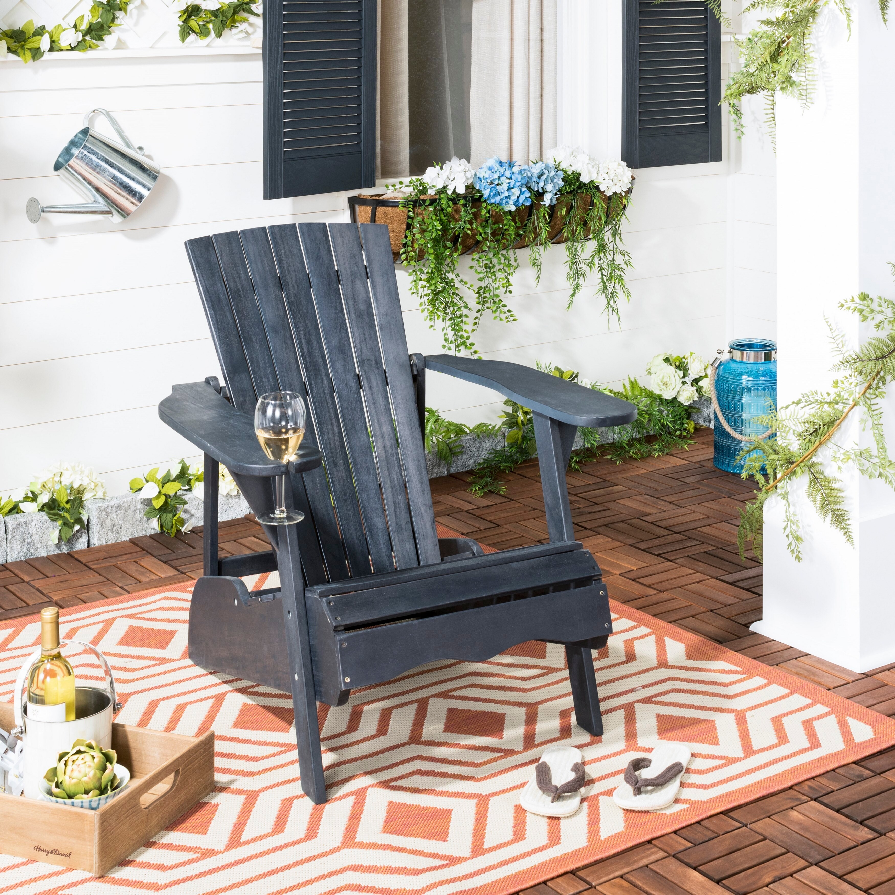 Safavieh Vista Dark Slate Grey Adirondack Chair 