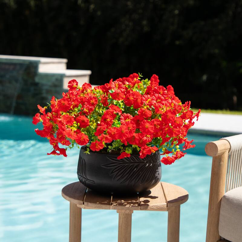 14-in UV Resistant Artificial Morning Glory Bush - Set of 12