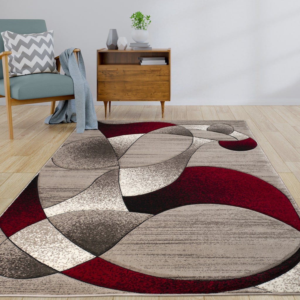 Rhodes Collection Abstract Designed Area Rug