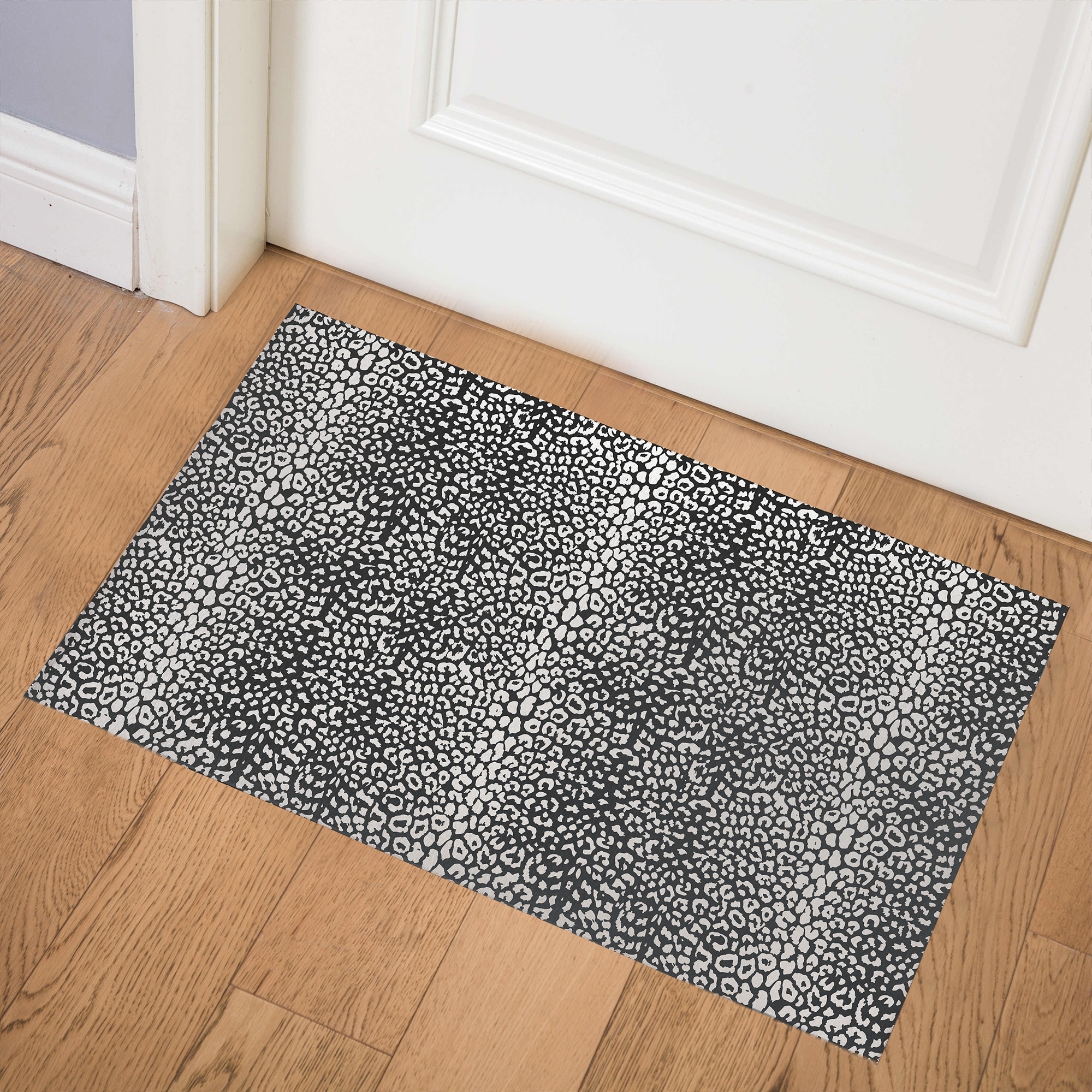 CHEETAH BLACK AND WHITE Indoor Door Mat By Kavka Designs - On Sale