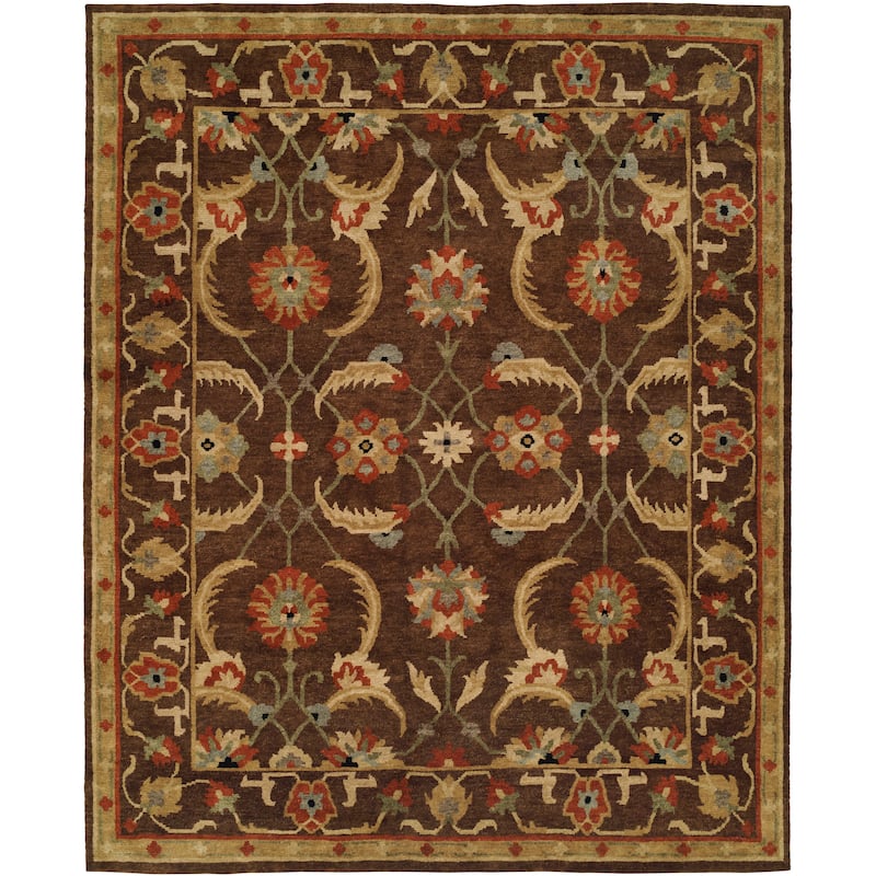 Traditional Multi-Colored Hand-Knotted Wool Area Rug - 10' x 14' - Multi-Colored