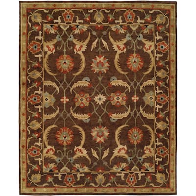 Traditional Multi-Colored Hand-Knotted Wool Area Rug