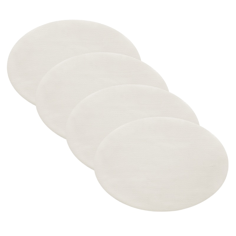 Villeroy & Boch Manufacture Rock Oval Faux Leather Reversible Placemat, Set of 4 - White