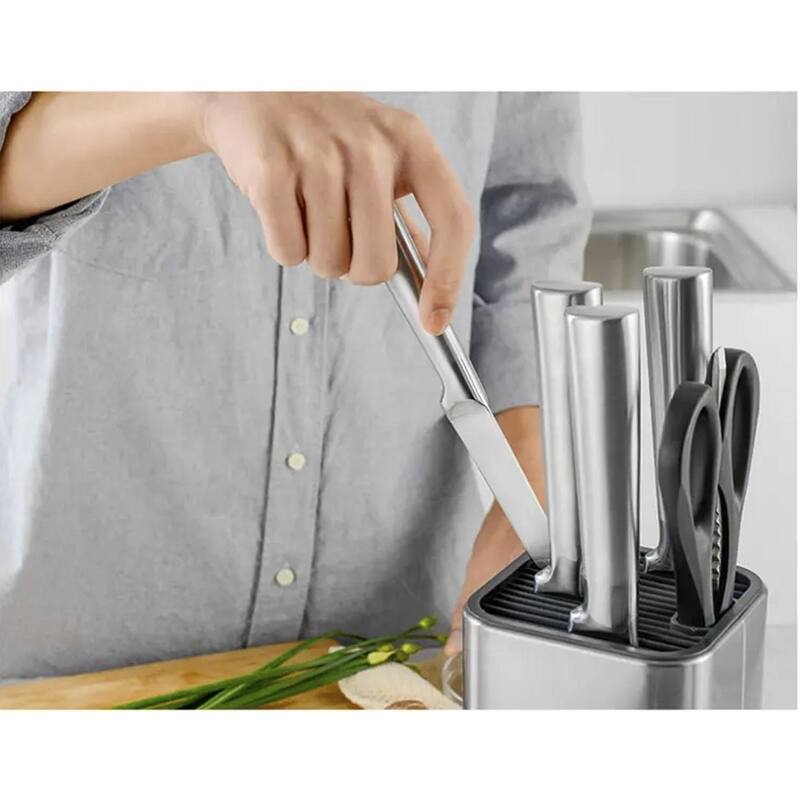Dura Living Universal Knife Block Holder, Stainless Steel Organizer (knives not in included)