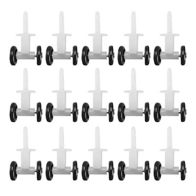 Curtain Track Rollers Plastic Twin Wheeled Carriers 12mm Dia 20 Pcs - White,Black
