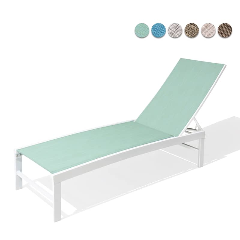 Pellebant Outdoor Aluminum Patio Chaise Lounge Chair Adjustable