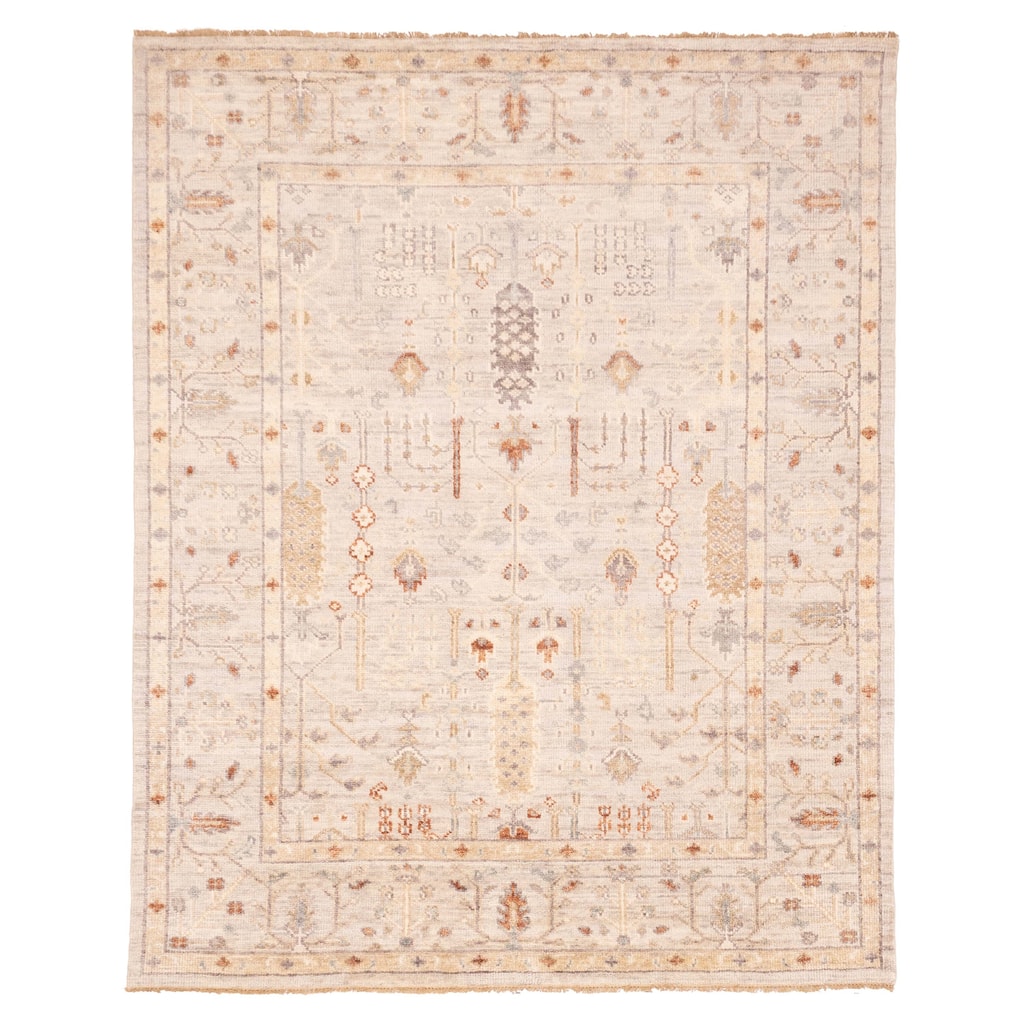 ECARPETGALLERY Hand-knotted Jules Serapi Light Grey Wool Rug - 8'0 x 9'10