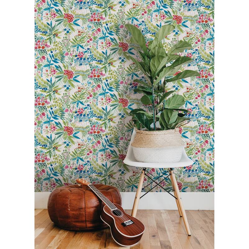 NuWallpaper Brights Naupaka Peel & Stick Vinyl Wallpaper - 216in x 20.5in x 0.025in