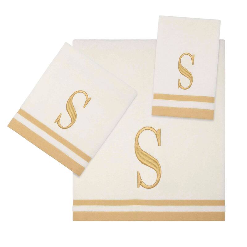 Avanti IVR/GLD Monogram 3-Piece Towel Set