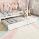 preview thumbnail 6 of 10, Twin Floor Bed with Bedside Bookcase,Shelves,Guardrails