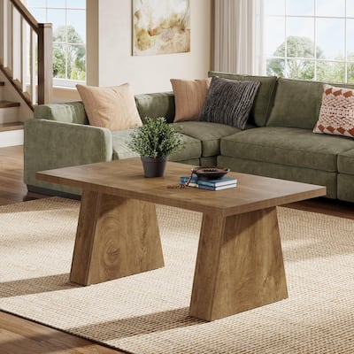Farmhouse 47.2" Coffee Table, Rectangular Accent Cocktail Center Table For Living Room