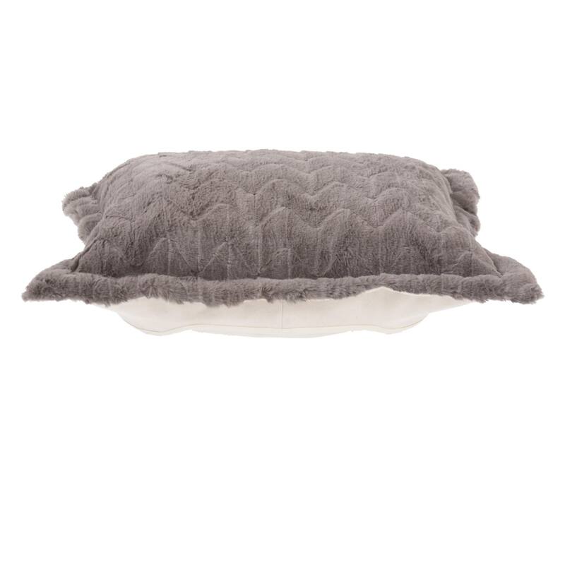 Allan Andrews Puff Ottoman Cushion & Cover Only, Angora Collection - Stone