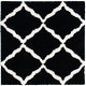 preview thumbnail 149 of 162, SAFAVIEH Dallas Shag Giusy Trellis 1.5-inch Thick Rug 6' Square - Black/Ivory - Square