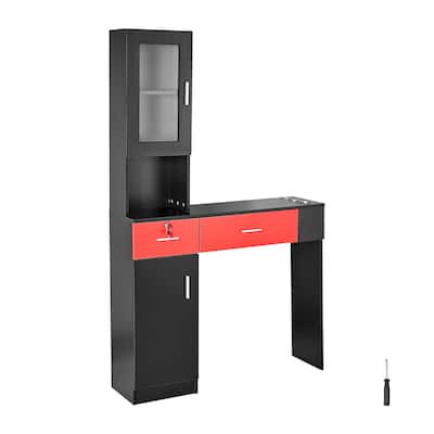 Salon Workstation Wall-Mounted Unit for Hair Professionals, Spa Styling Storage Solution