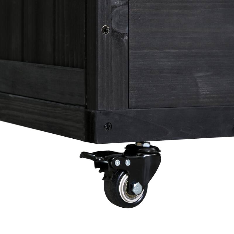 Extendable 41.9" Outdoor Kitchen Island with Stainless Steel Top and Side Spice Rack, Kitchen Cart with Drawers, Storage Cabinet