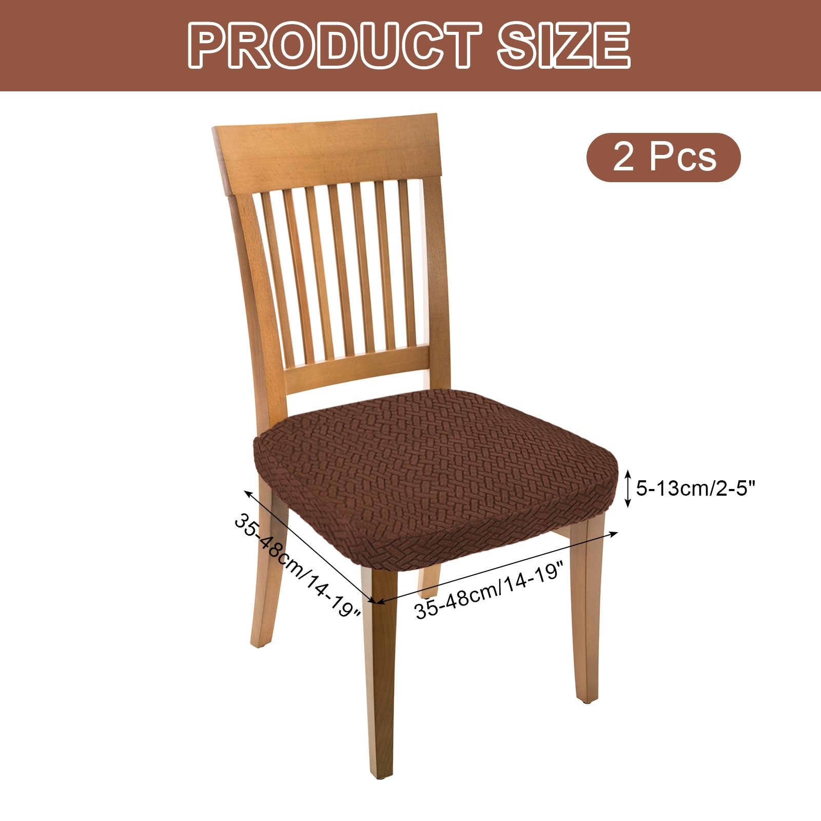 Stretch Jacquard Seat Covers, Dining Chair Seat Slipcover Washable Removable Cushion Protector