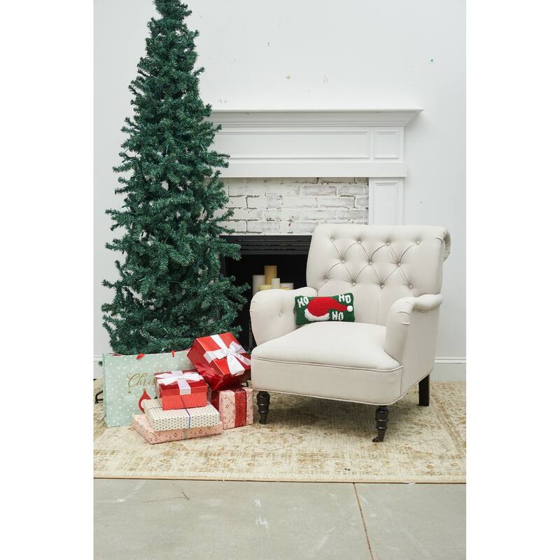 "Ho, Ho, Ho" Santa Hat Hooked Petite Accent Pillow, 6" x 12"