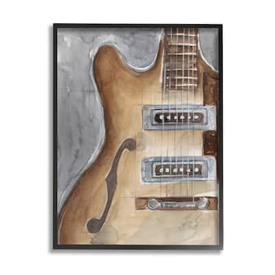 Stupell Electric Guitar Painting Framed Giclee Art Design by Ethan Harper