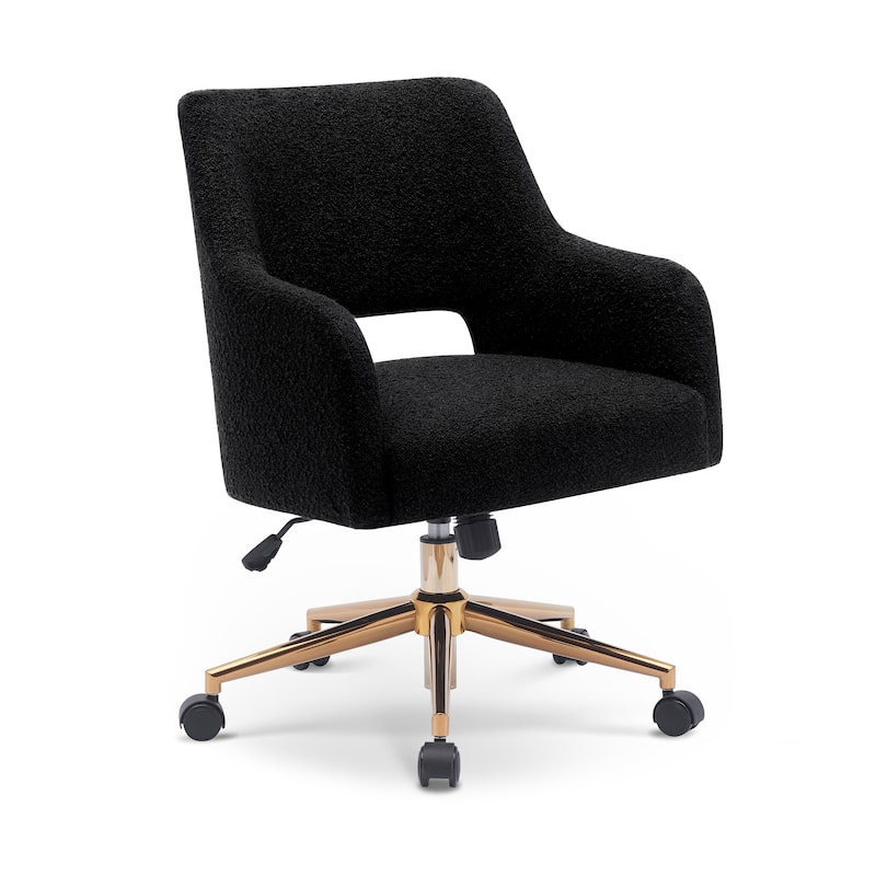 Boucle Upholstered Office/ Desk Chair - Swivel/ Adjustable Height