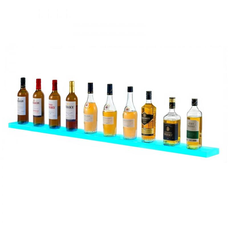 Acrylic LED Wine Bottle Shelf Wall-Mount with Remote