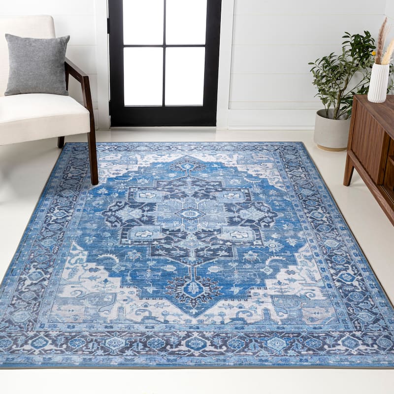 JONATHAN Y Marrakesh Ornate Medallion Machine Washable Area Rug