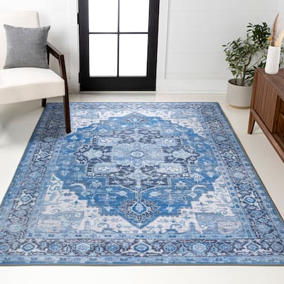 JONATHAN Y Marrakesh Ornate Medallion Machine Washable Area Rug