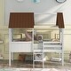 preview thumbnail 3 of 13, Elegant Twin Size Low Loft Wood House Bed with Two Side Windows, Superior Quality & Better Sleeping Environment, White+Brown