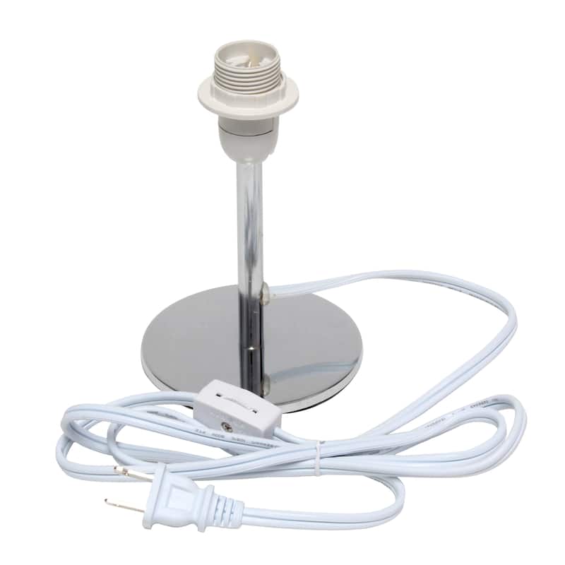 12.4" Chic Chrome Slanted Shade Accent Table Lamp, Stylish Lighting For Living Room, Bedroom, Office, Black Shade