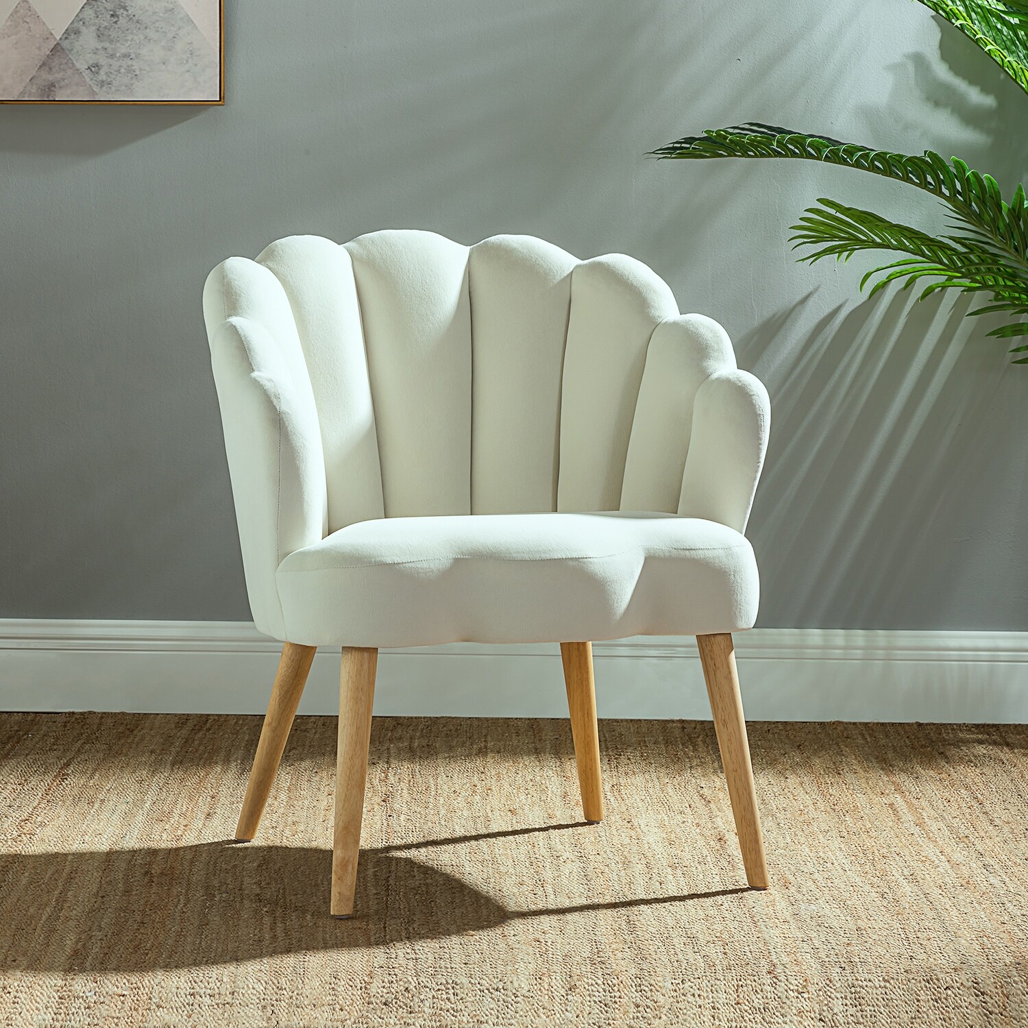 beige scalloped chair