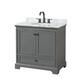 Option Dark Gray / White Carrara Marble Top / Matte Black