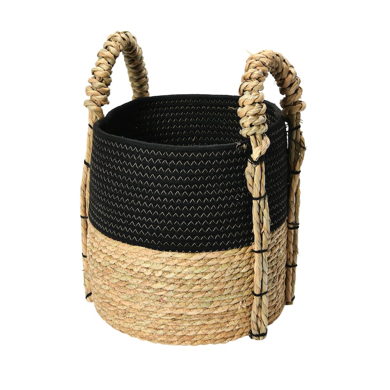 Household Essentials Decorative Terra Braid Grass Storage Basket
