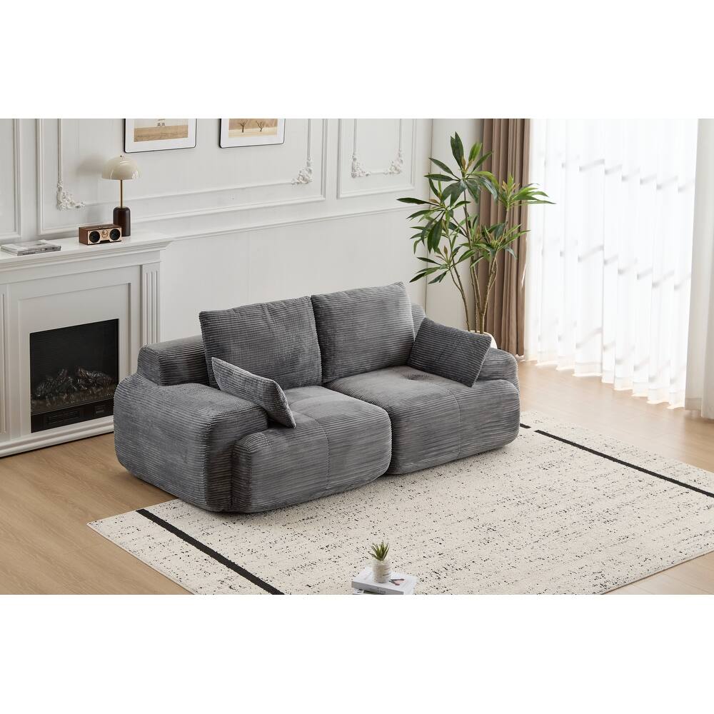 Featured Loveseat Sofa Couch with Throw Pillows, 2 Seater Large Sectional Sofa Couches for Living Room