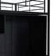 preview thumbnail 8 of 8, Black Metal Loft Bed with Drawers, Storage Staircase, and Wardrobe