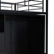 preview thumbnail 7 of 7, Twin Size Metal Loft Bed with Drawers, Storage Staircase & Small Wardrobe